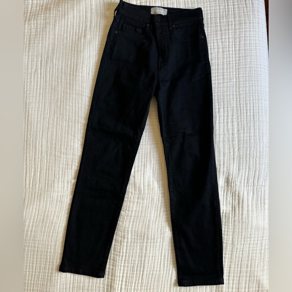 Everlane - The Authentic Stretch High-Rise Cigarette Jean; Size 27 in Black - Picture 1 of 7